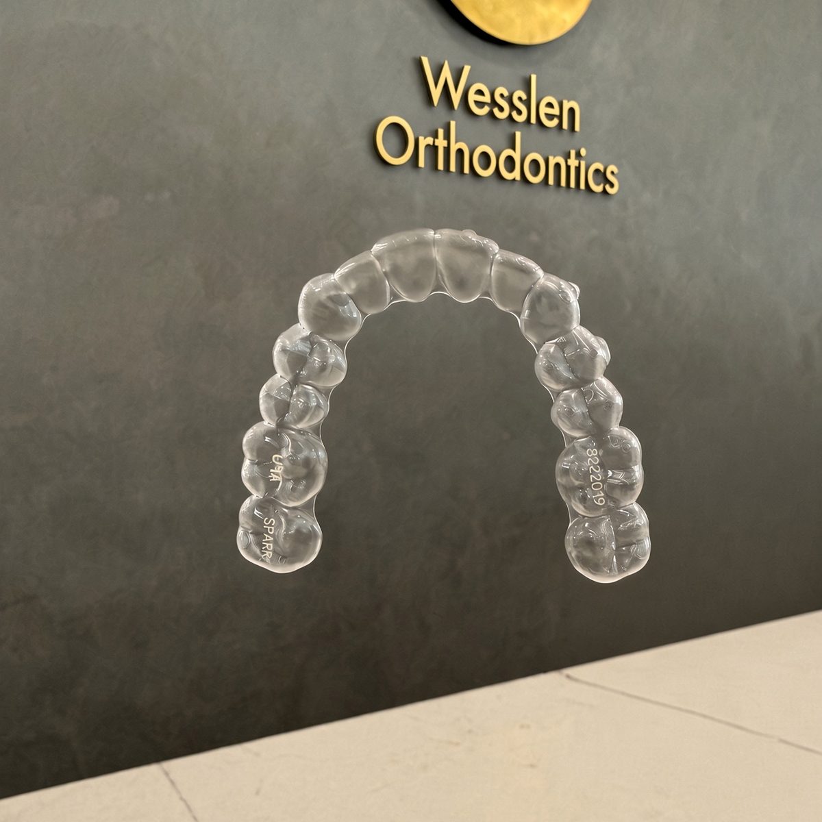 Clear orthodontic aligner tray at Wesslen Orthodontics