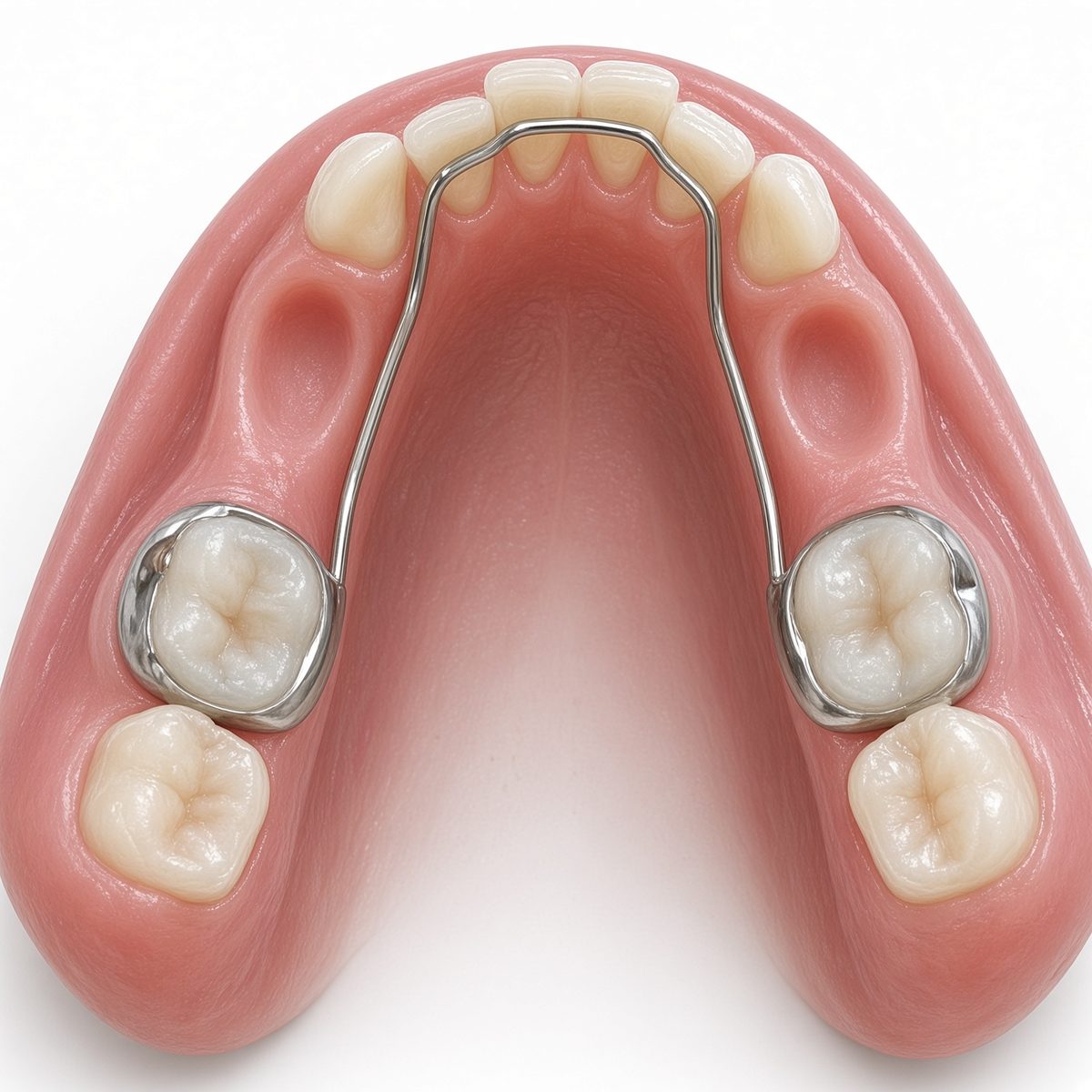 Illustration of a lower lingual holding arch space maintainer